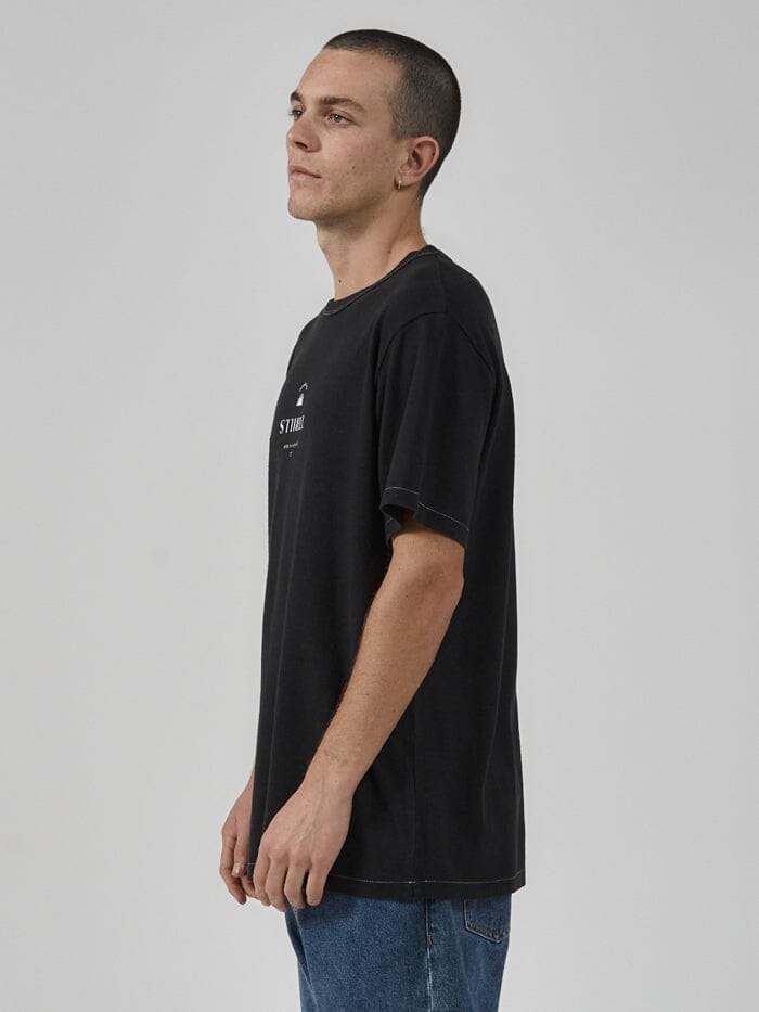 Hemp Wake Up In Paradise Merch Fit Tee - Washed Black