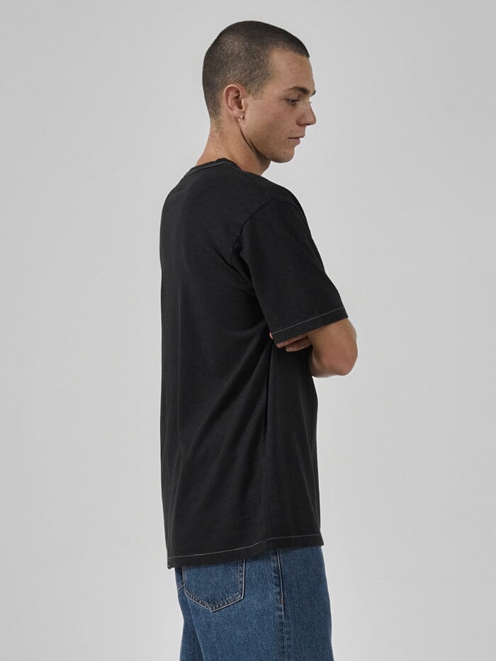 Hemp Wake Up In Paradise Merch Fit Tee - Washed Black