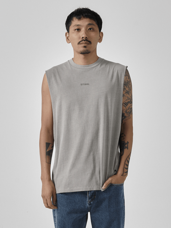 Minimal Thrills Merch Fit Muscle Tee - Fog