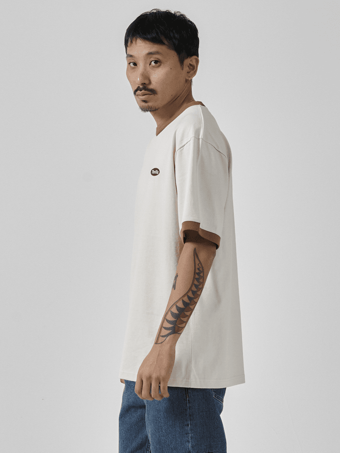 Thrills Oversize Fit Ringer Tee - Unbleached