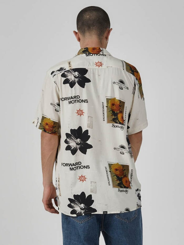 Spirituality Enlightenment Guaranteed Bowling Shirt - Stone