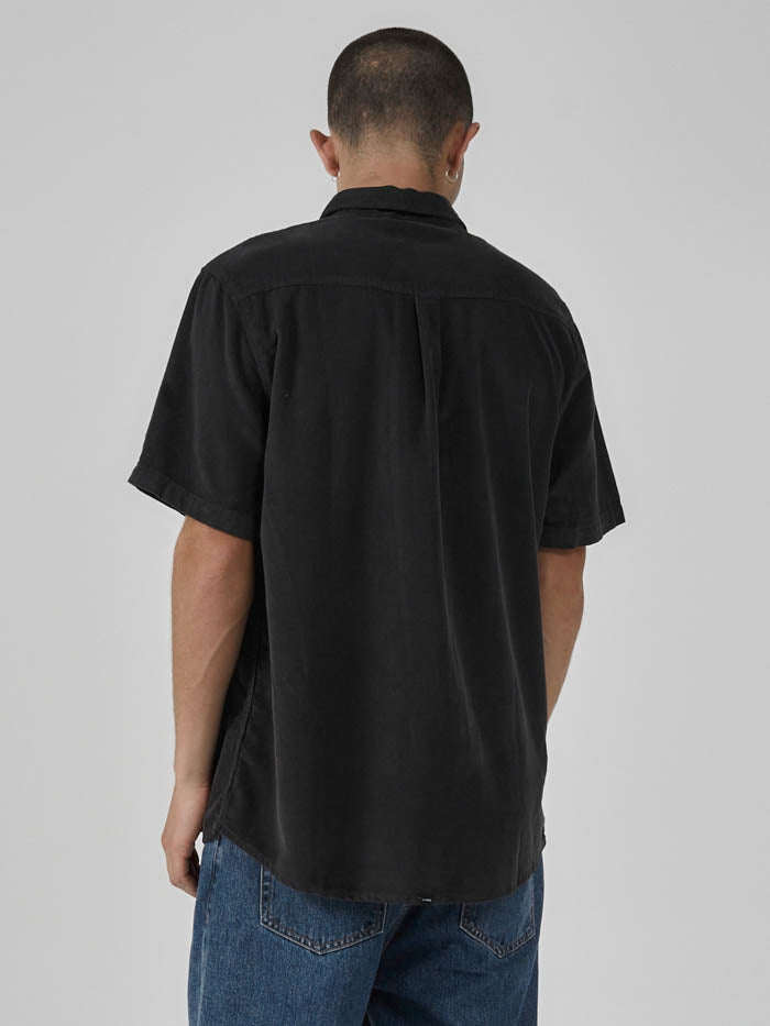 Stranded Cord Short Sleeve Shirt - Dark Charcoal