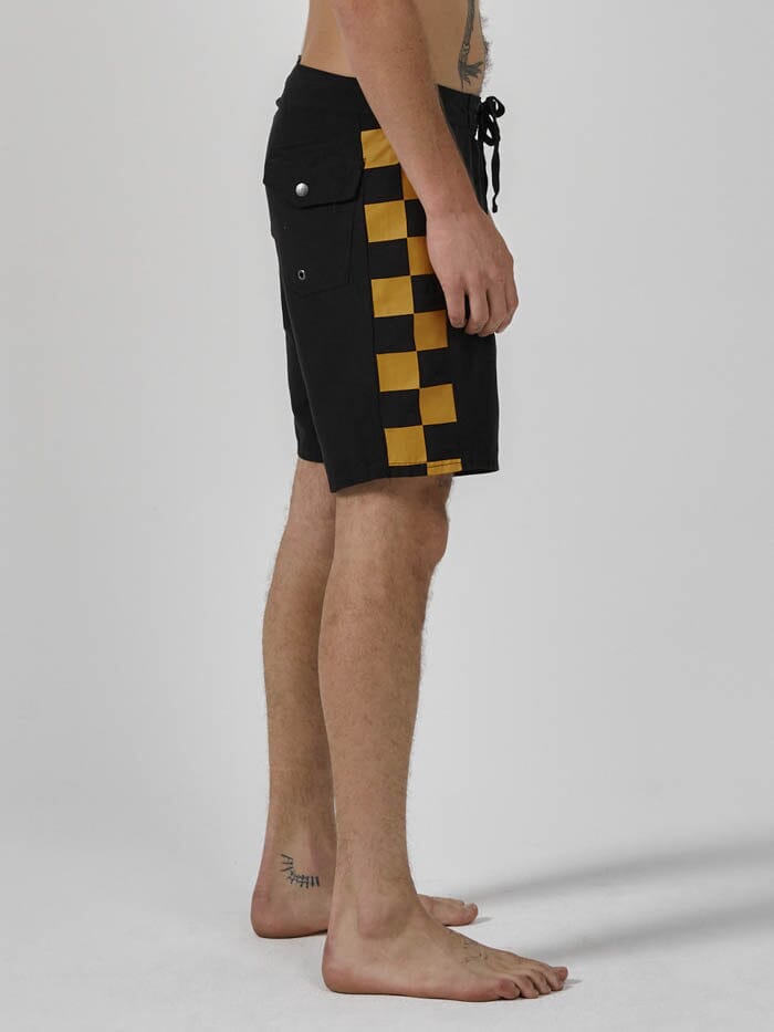 El Sol Check Boardshort - Black