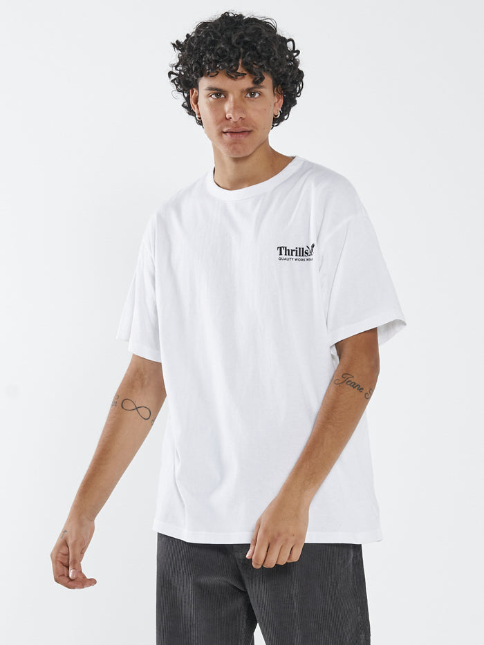 Thrills Workwear Box Fit Tee White Thrills Co USA