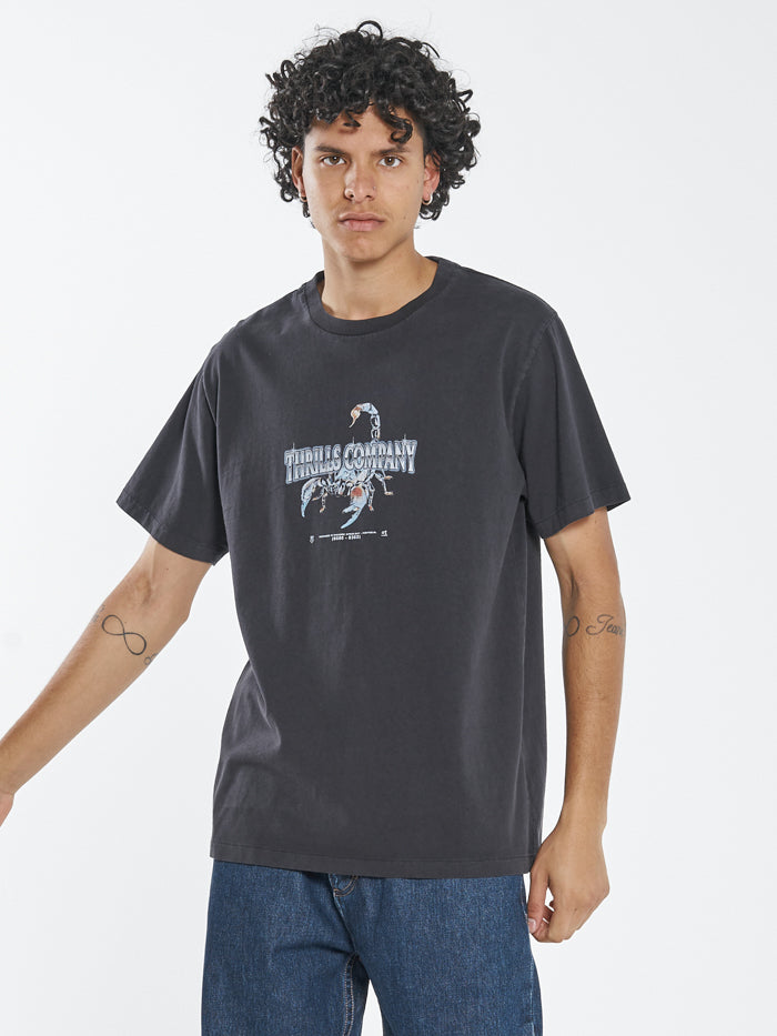 Chrome Scorpion Merch Fit Tee - Washed Black