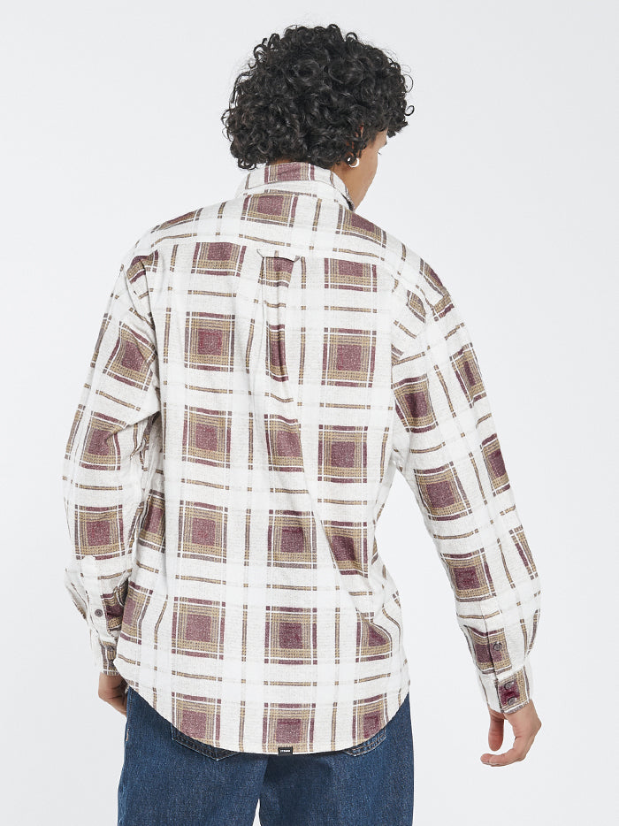 Fire Rose Oversized Long Sleeve Flannel Shirt - Plum