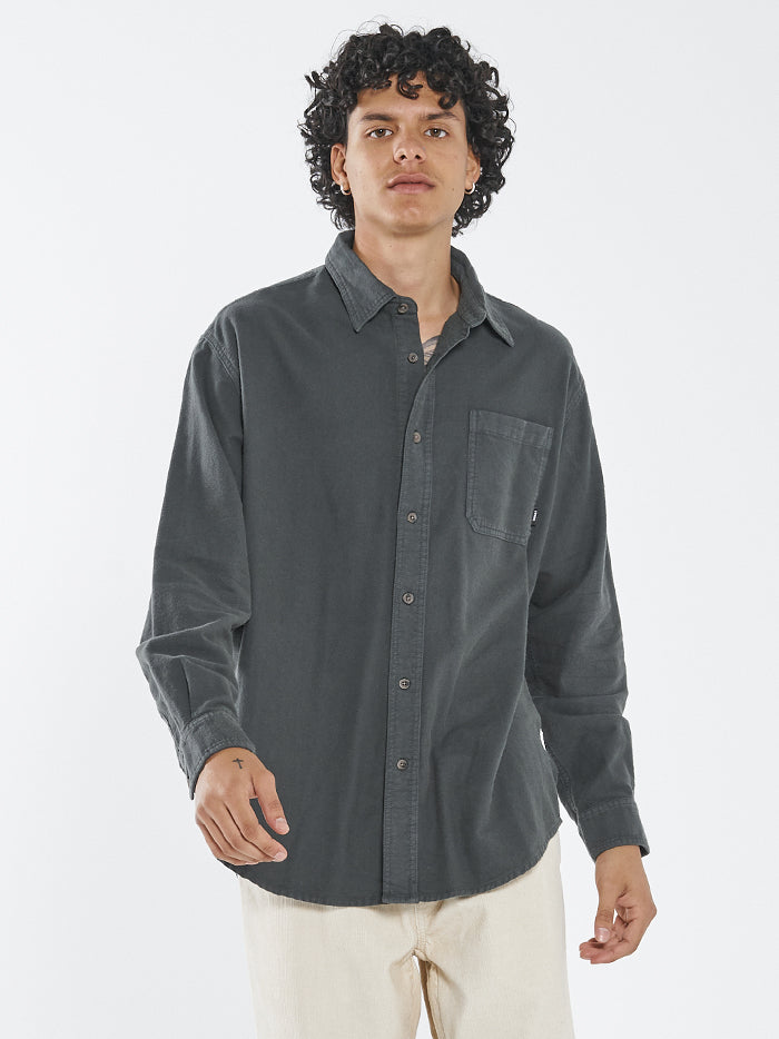 Ops Oversized Long Sleeve Flannel Shirt - Deep Forest