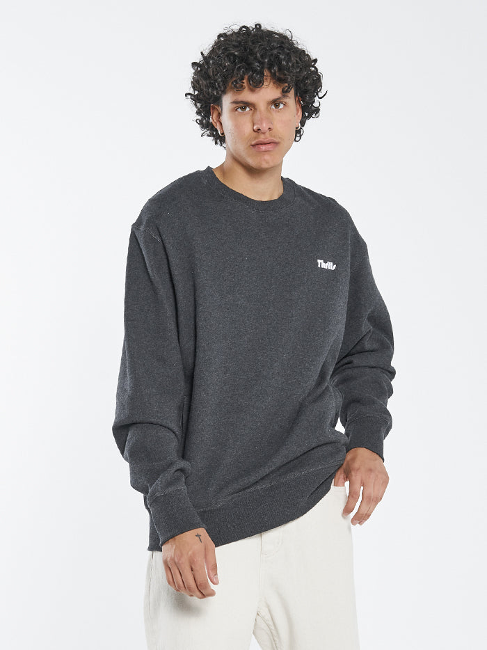 Thrills Limitless Oversize Crew - Black Heather