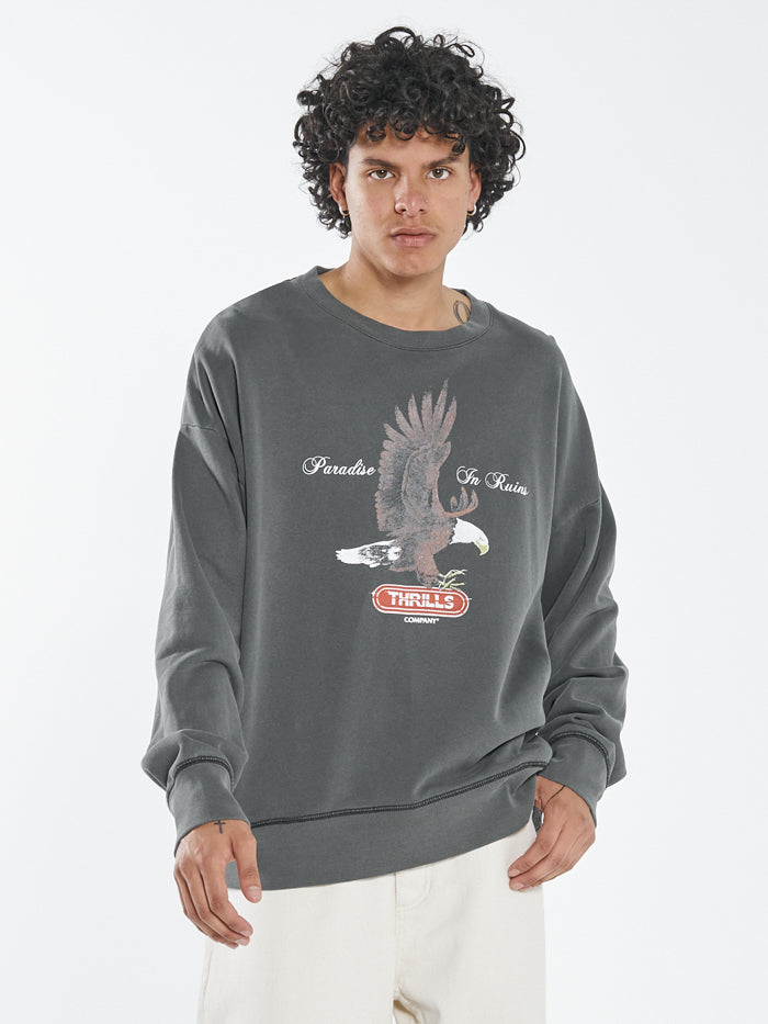 Eternal Flight Slouch Crew Fleece - Merch Black
