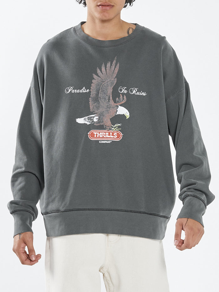 Eternal Flight Slouch Crew Fleece - Merch Black