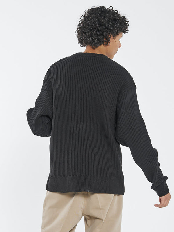 Thrills Union Rib Crew Knit - Black