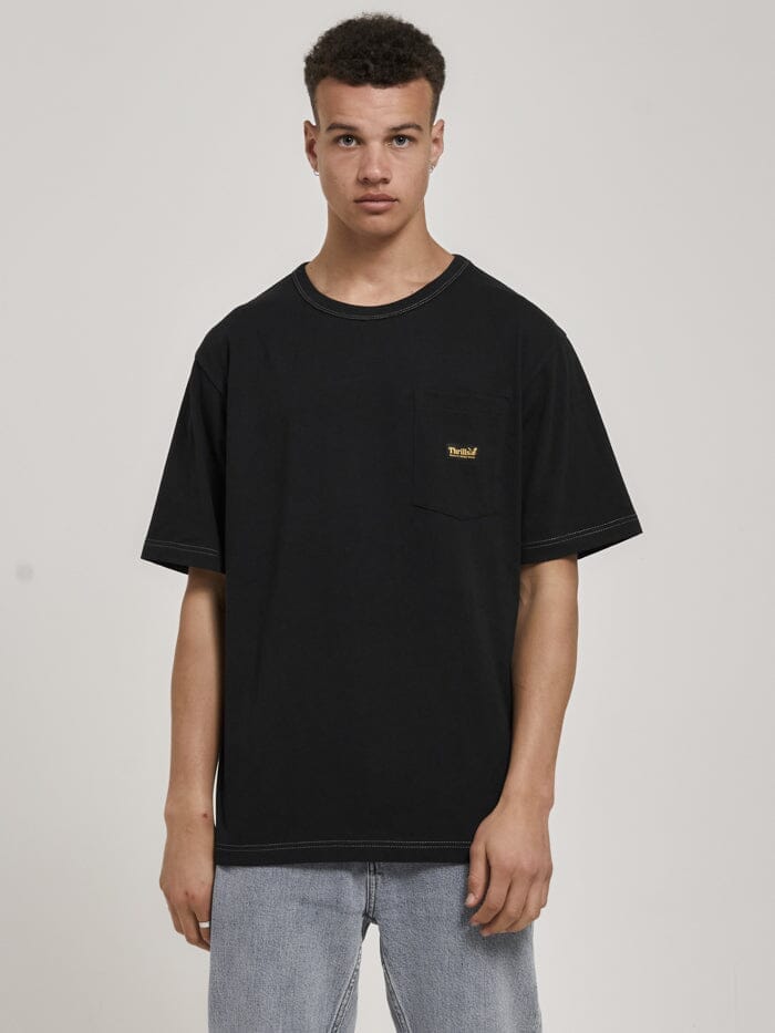 Thrills Union Oversize Fit Pocket Tee - Black
