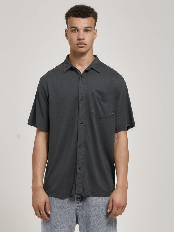 Hemp Thrills Oversized Short Sleeve Jersey Shirt - Petrol