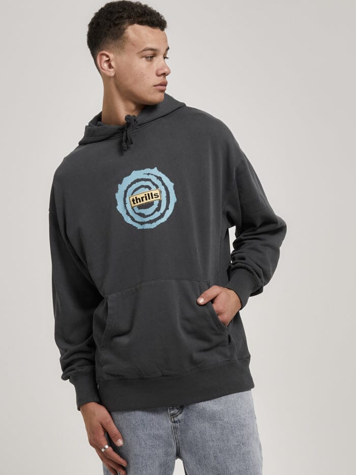 Mind Swirl Slouch Pull On Hood - Dark Charcoal