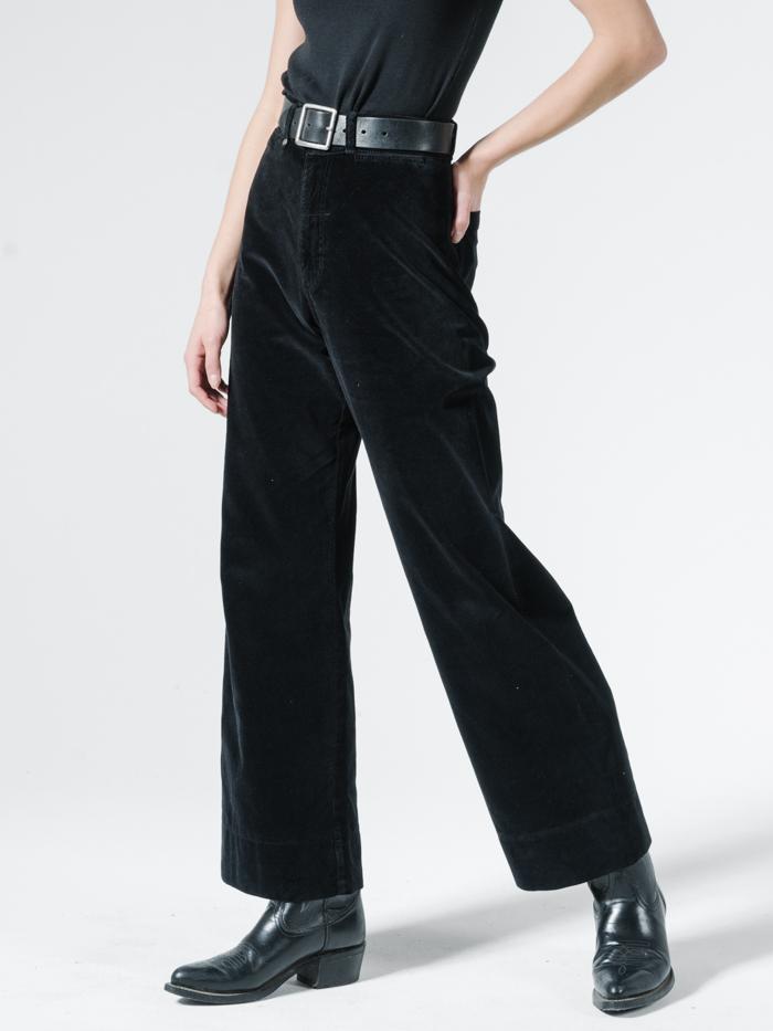 Bonnie Velvet Pant - Black