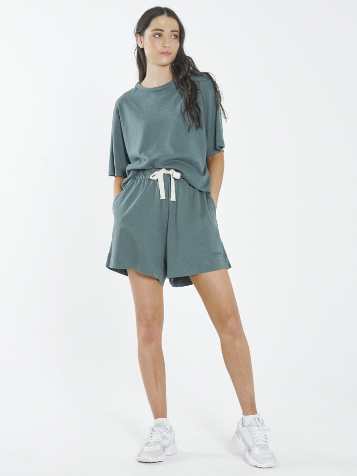 Hemp Heavyweight  Box Tee - Vintage Teal