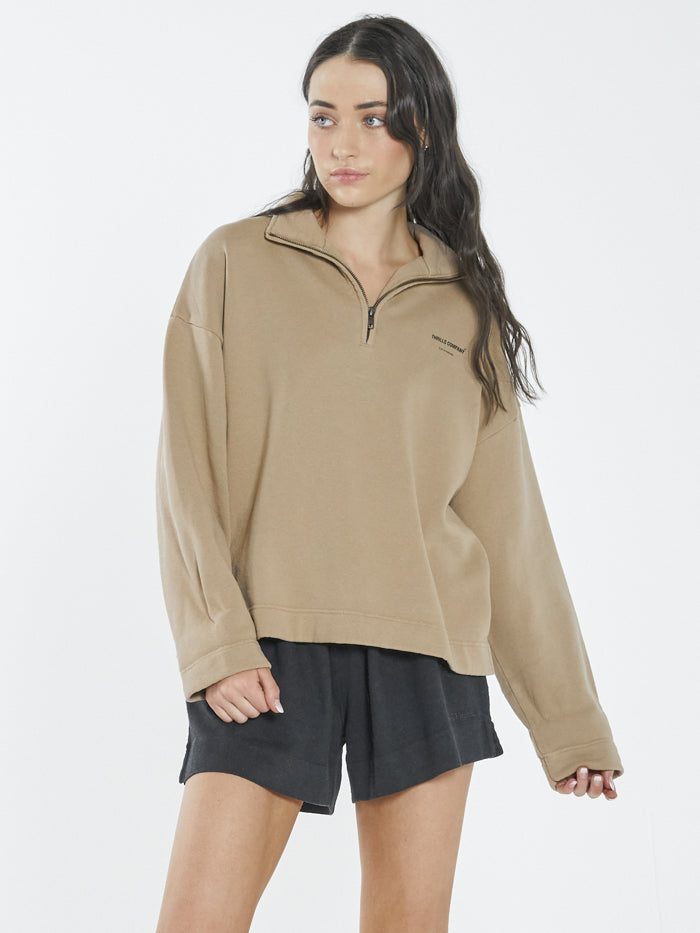 Thrills Stamp 3/4 Zip Pullover - Sand