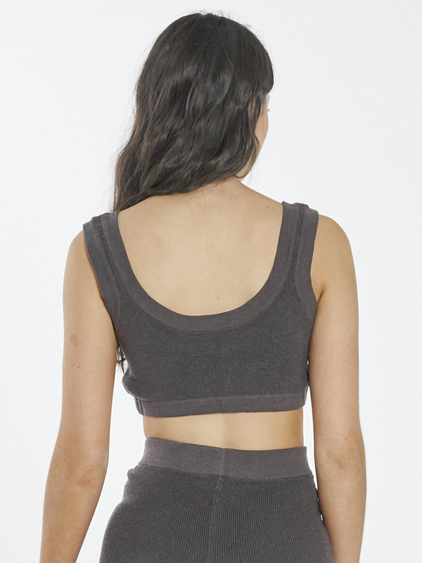 Claire Knitted Crop Top - Plum