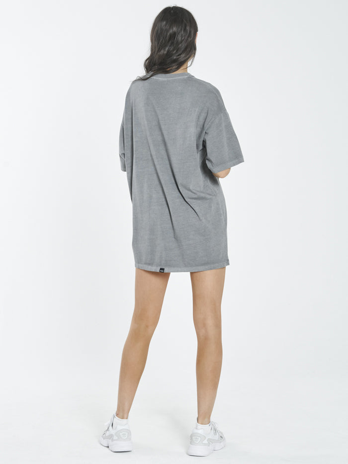 Lords Box Fit Tee Dress - Washed Grey