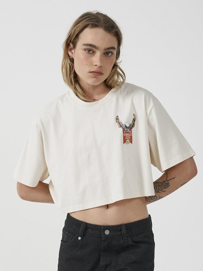 All For One Merch Super Crop Tee - Heritage White