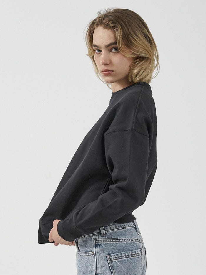 Minimal Thrills Slouch Crew - Washed Black