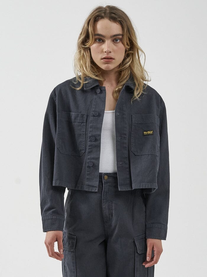 Union Crop Overshirt - Petrol – Thrills Co USA