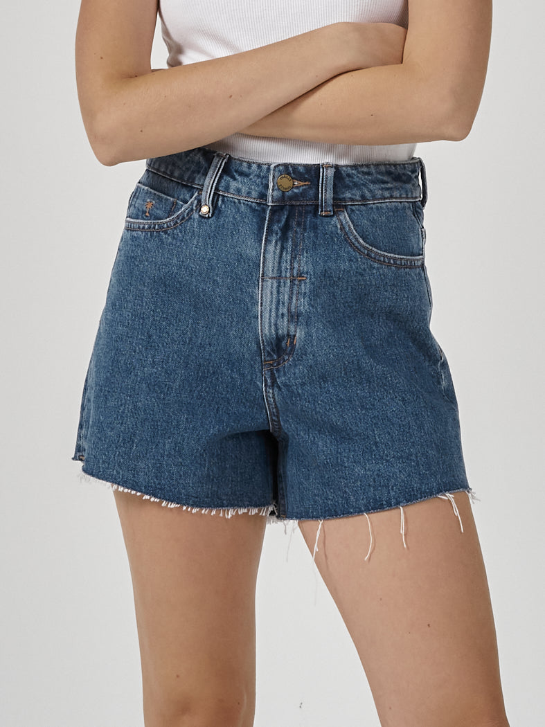Layla Denim High-Rise Duster Shorts in Ashley Blue • Shop American Threads  Women's Trendy Online Boutique – americanthreads