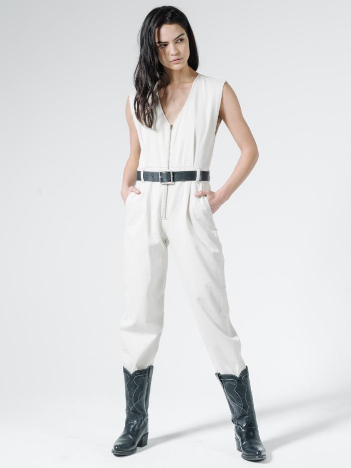 Crescent Sleeveless Coverall - Vintage Bone
