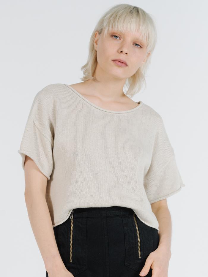 Fairbanks Knit Tee - Bone White