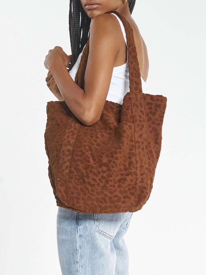 Panthera Towelling Oversized Tote - Tobacco