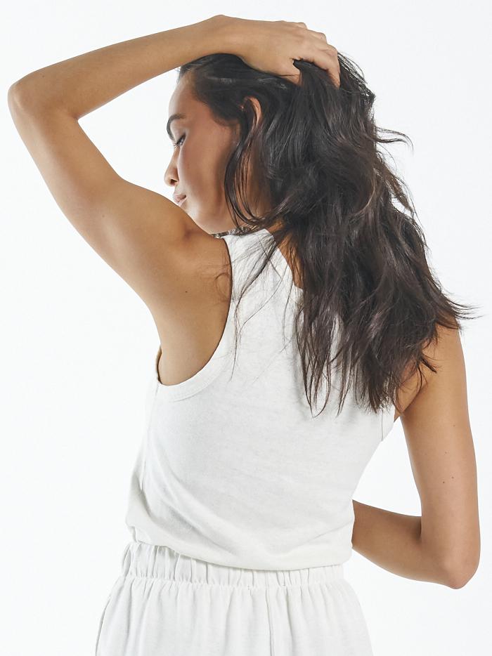 Hemp Racer Front Tank - Dirty White