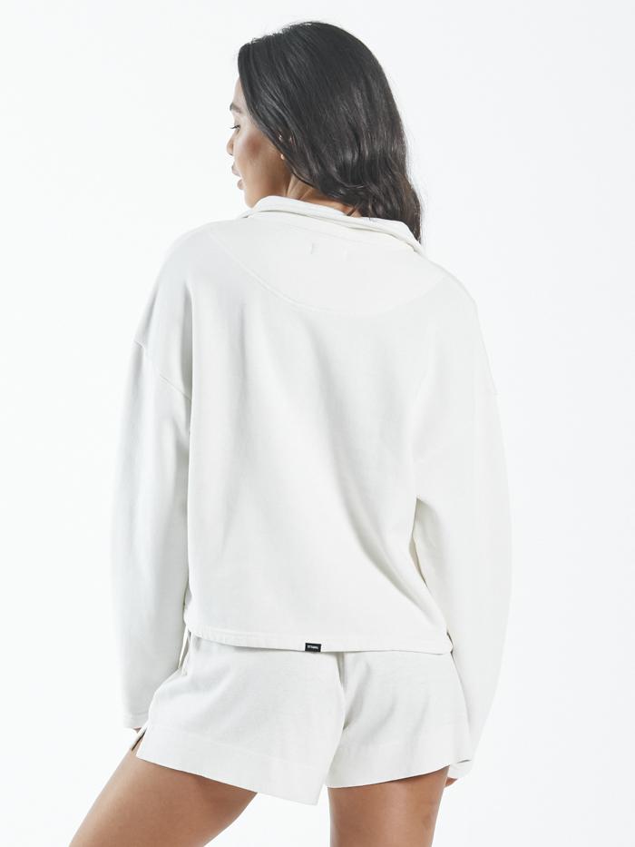 Hemp 3/4 Zip Pullover - Dirty White