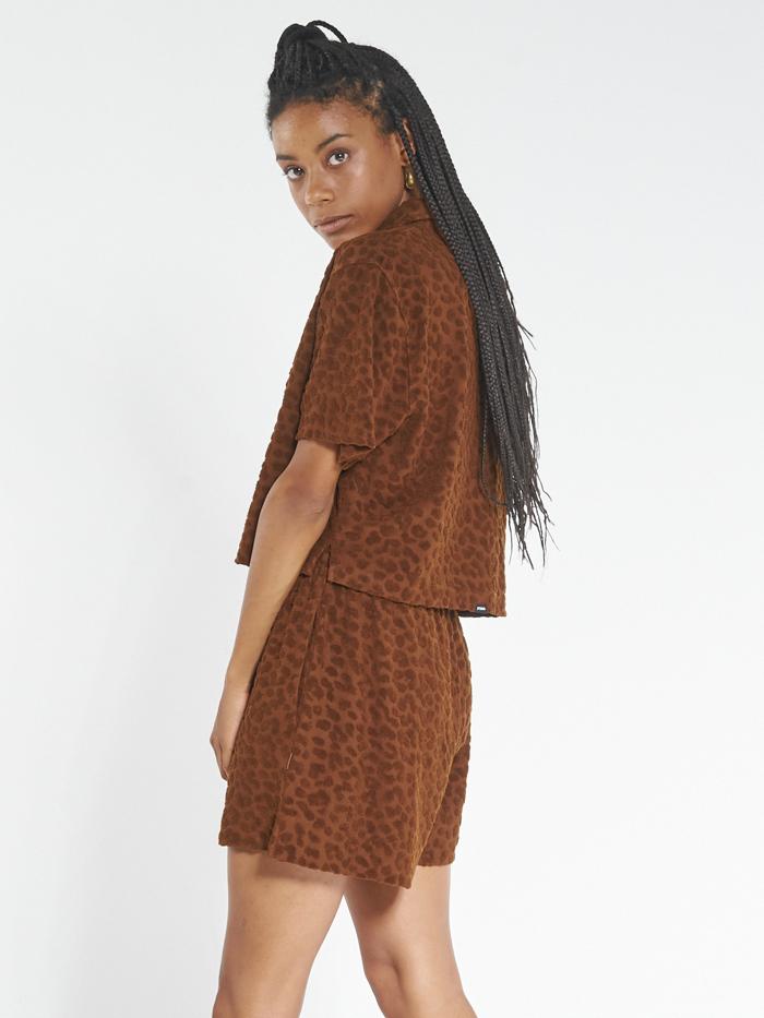 Panthera Terry Crop Shirt - Tobacco