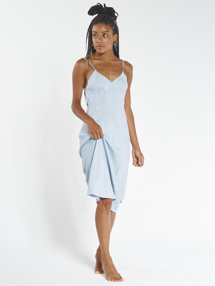 Chelsea Full Length Slip Dress - Stone Grey