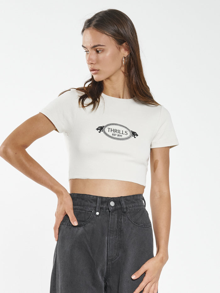 From The Beginning Baby Crop Tee - Heritage White