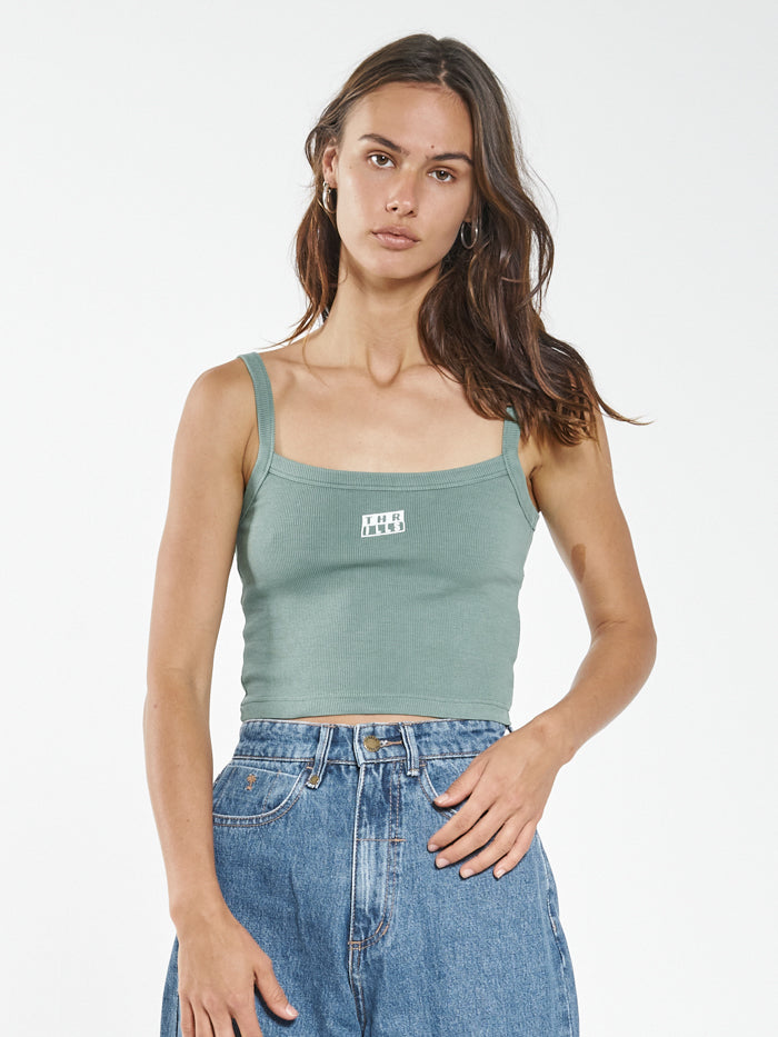 Thrills Stack Crop Rib Singlet - Comfrey| Thrills Co. USA | Thrills Co. USA