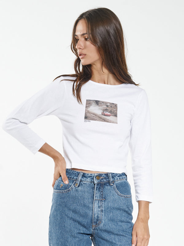 Red Corvette Mini LS Tee - White