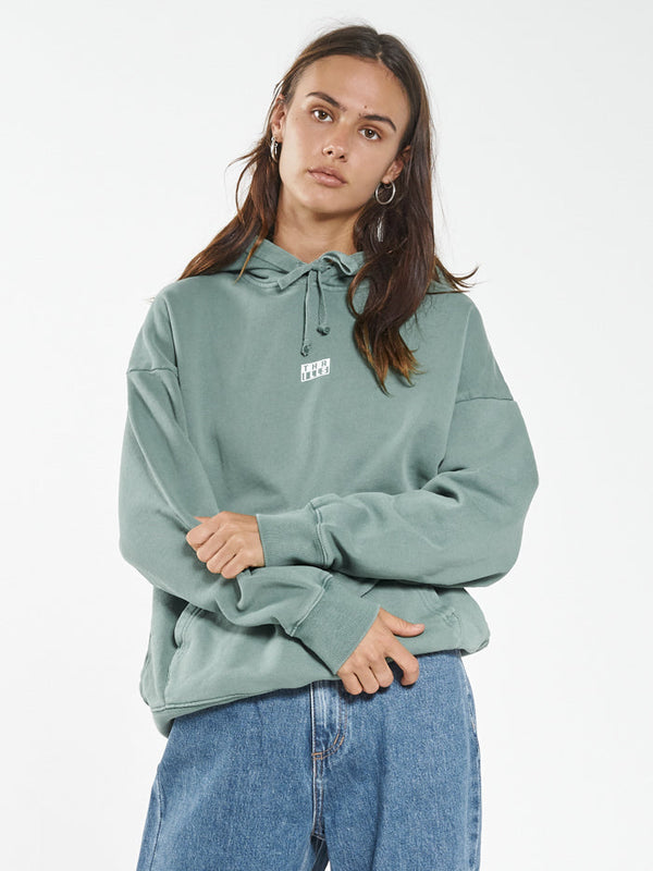 Thrills Stack Fleece Hood - Comfrey