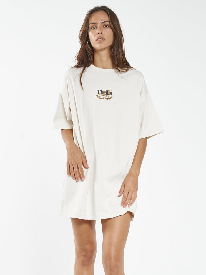 Deluxe Box Fit Tee Dress - Unbleached