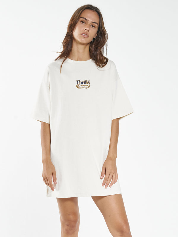 Deluxe Box Fit Tee Dress - Unbleached