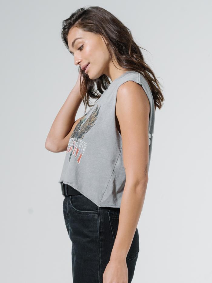 Retribution Crop Muscle - Washed Grey