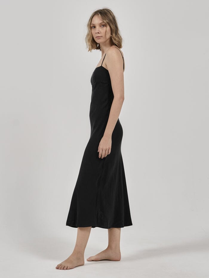 Inez Mid Length Slip Dress Antique Black