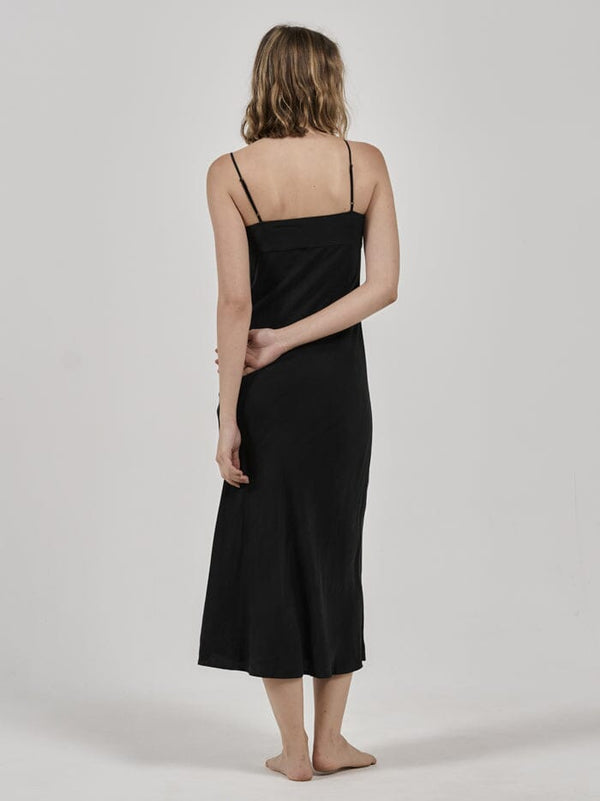 Inez Mid Length Slip Dress - Antique Black