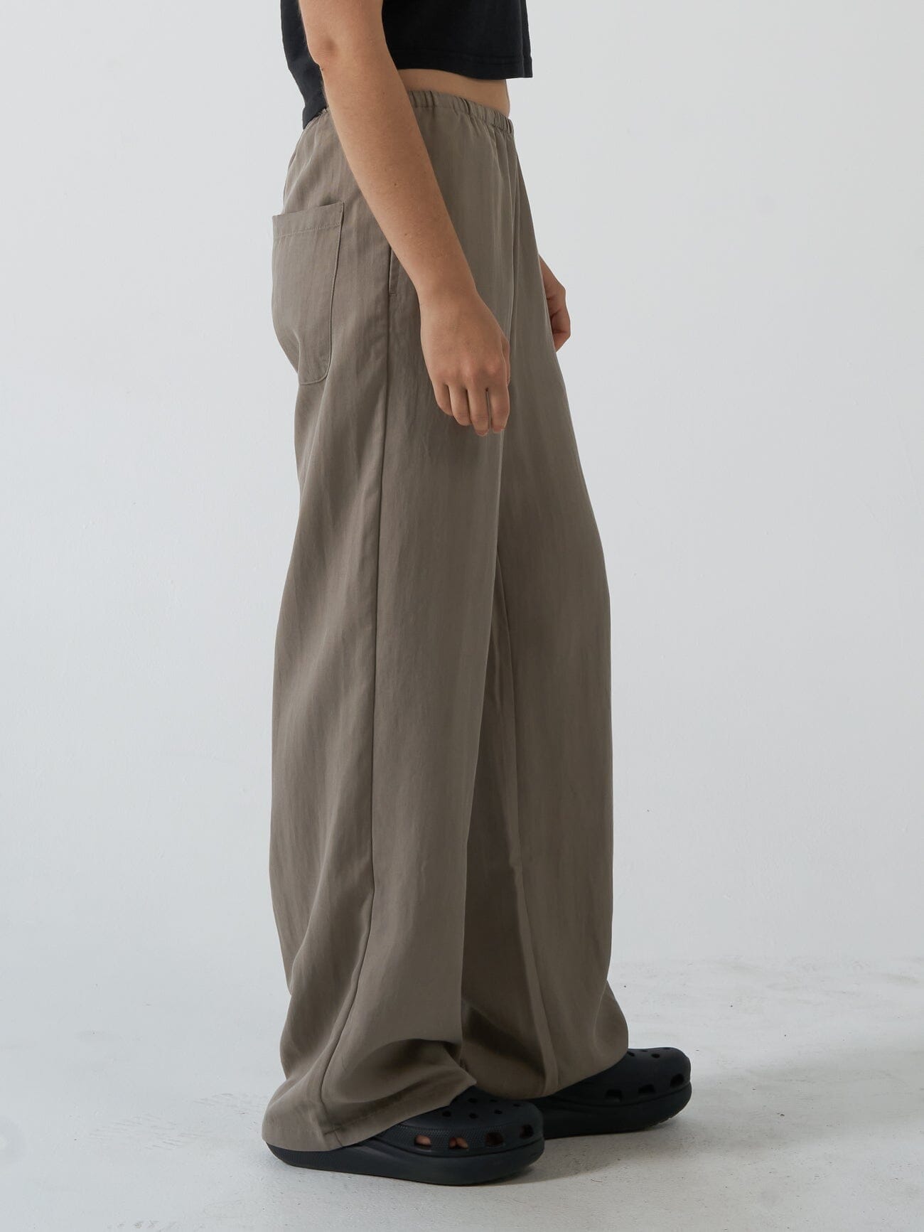 Poetry Wide Leg 100% Linen Trousers Women Size 12 Light Gray Pants Boho  Comfort | eBay