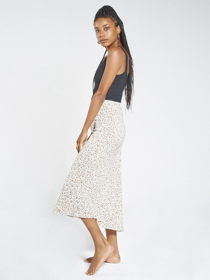 Acacia Bias Skirt - Thrift White