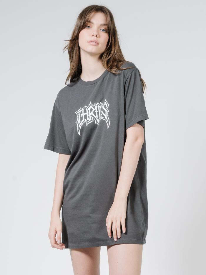 thrills oversized tee dress Speed Wreath Merch Fit Tee Dress - Merch Black | Thrills Co
