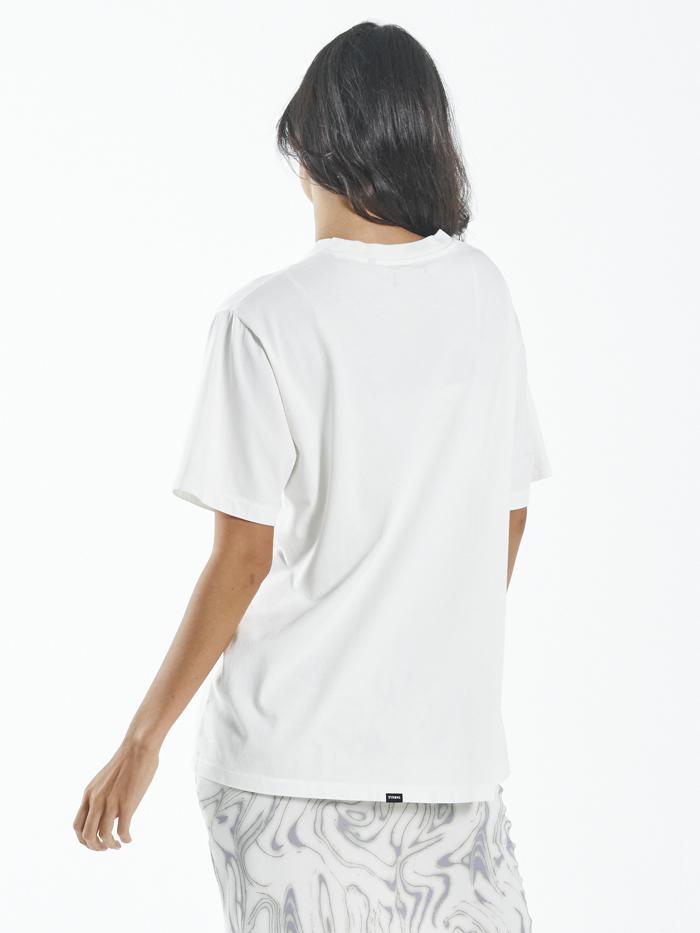 Contrasting Stack Merch Fit Tee - Tofu