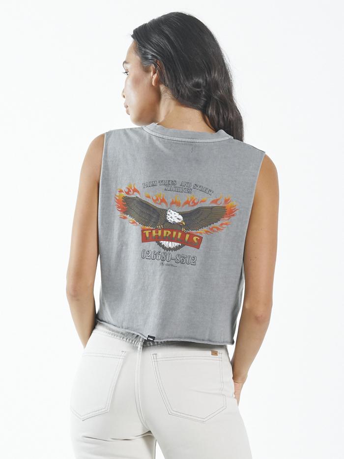 Wings of Fire Crop Muscle - Washed Grey