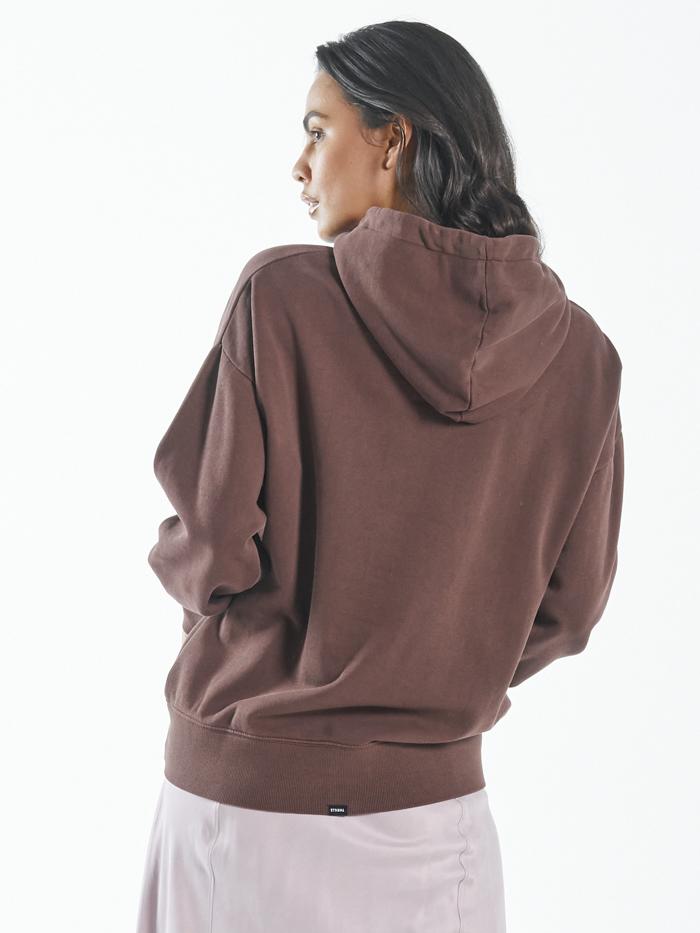 Contrasting Stack Slouch Hood - Mahogany