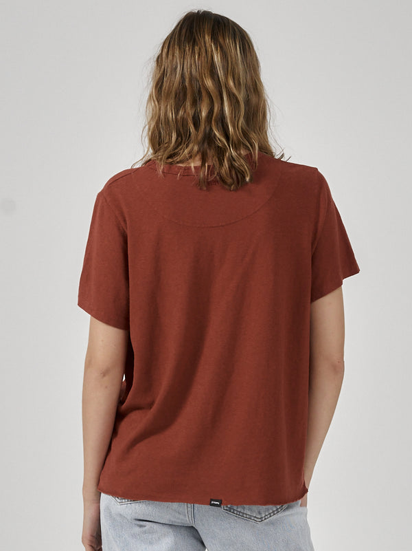 Hemp Lightweight Relax Fit Tee - Burnt Henna